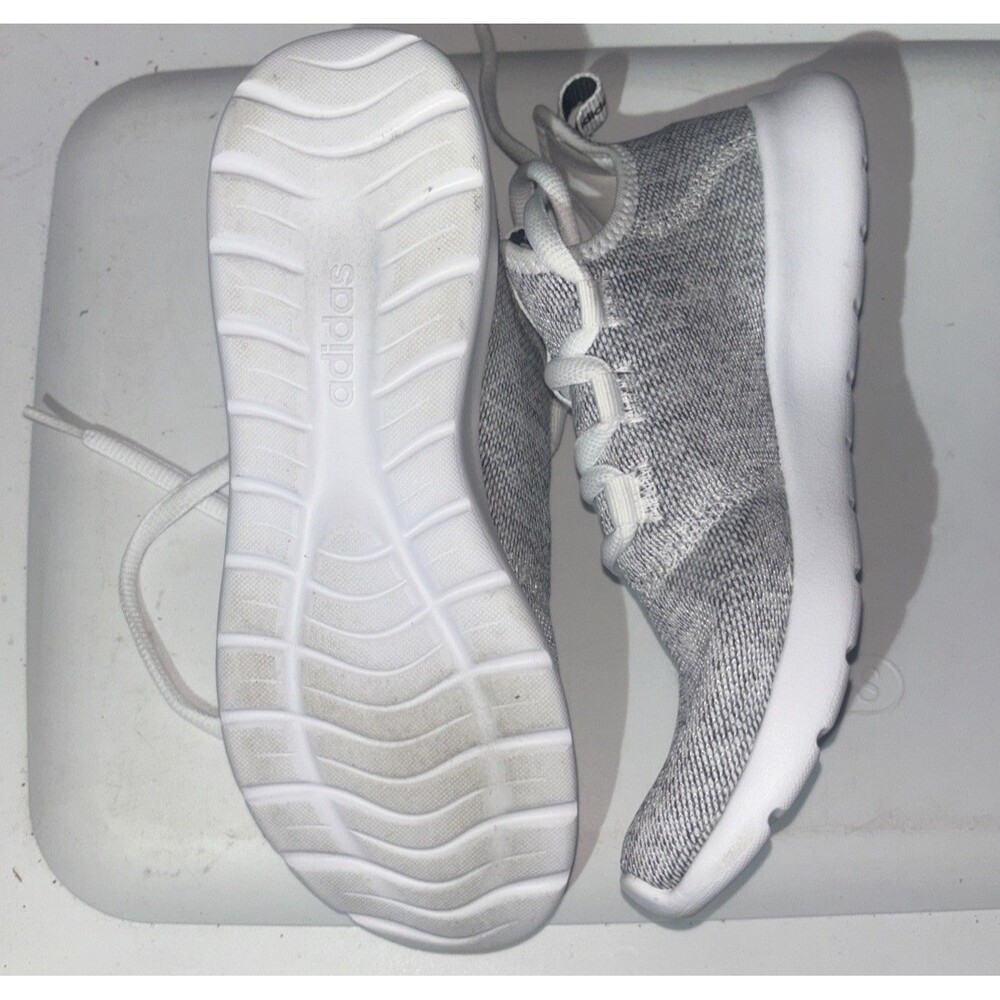 Adidas Women's Cloudfoam Pure 2.0 Shoes Size 6.5 Silver White Preowned Excellent - Picture 12 of 14